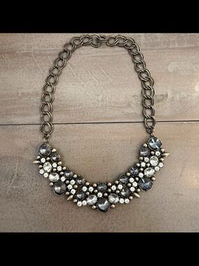 Premiere Designs Decadent Statement Collar Necklace Gold Tone Chain Preowned